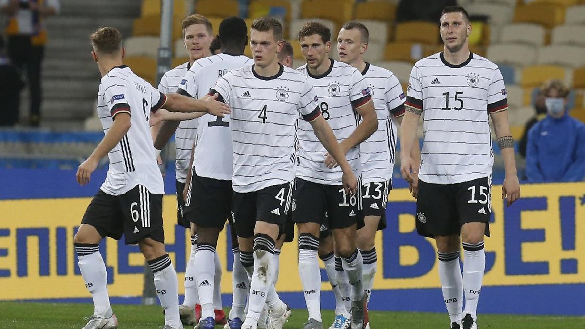 Jerman membukukan kemenangan pertamanya di UEFA Nations League usai mengalahkan Ukraina (Foto: AP/Efrem Lukatsky)