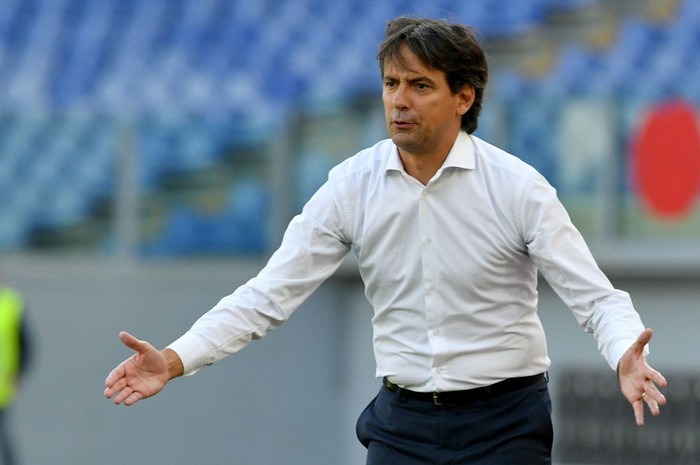 ROME, ITALY - OCTOBER 04: SS Lazio head coach Simone Inzaghi reacts during the Serie A match between SS Lazio and FC Internazionale at Stadio Olimpico on October 04, 2020 in Rome, Italy. (Photo by Marco Rosi - SS Lazio/Getty Images)