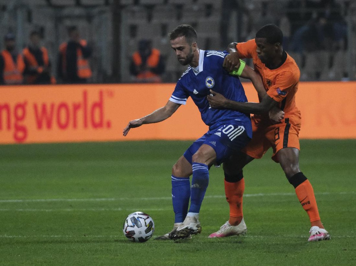 Link live streaming Belanda vs Bosnia lihat di sini. (Foto: AP/Kemal Softic)