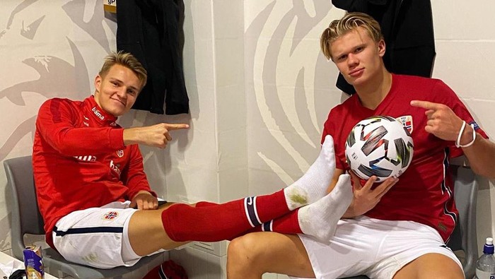 Erling Haaland dan Martin Odegaard.