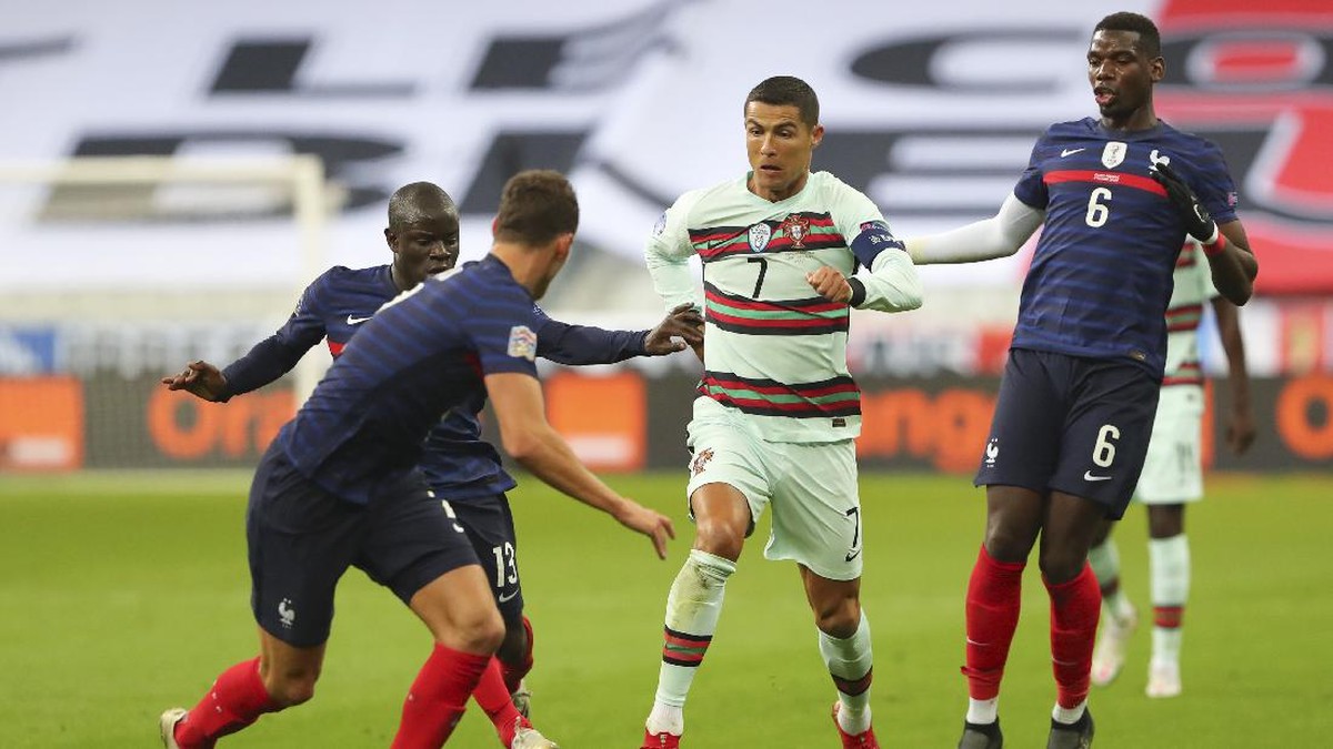 Prancis vs Portugal tuntas 0-0 di lanjutan UEFA Nations League. (Foto: AP/Thibault Camus)