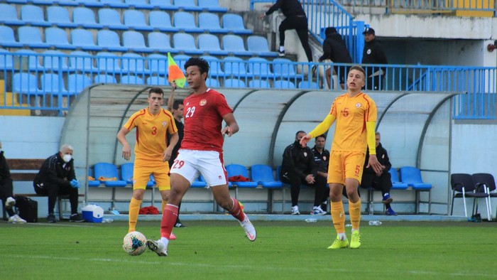 Timnas U-19, Timnas Indonesia U-19, dalam laga uji coba di Kroasia ketika menghadapi Makedonia Utara, Minggu (11/10/2020).