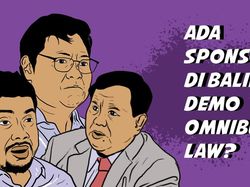 Kompak! Prabowo-Airlangga Tuding Ada Sponsor Demo Tolak Omnibus Law