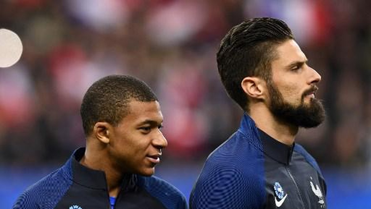 Kylian Mbappe menilai konfliknya dengan Olivier Giroud menjadi berlarut-latut akibat media (Foto: (AFP/FRANCK FIFE)
