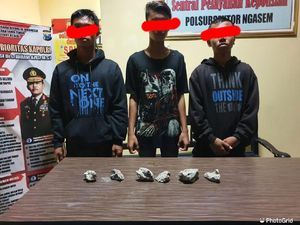 7 Remaja Diduga Penyusup Diamankan Saat Demo Omnibus Law di Kediri