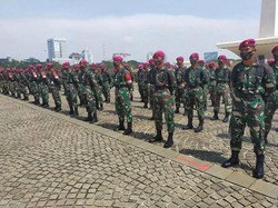 Marinir Terjunkan 18 Kompi Bantu Amankan Demo Tolak Omnibus Law di Jakarta