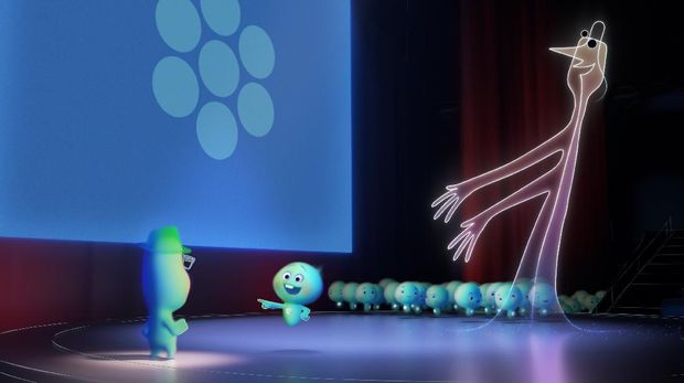 In Disney and Pixar’s “Soul,” a middle-school band teacher finds himself in The Great Before—a fantastical place where new souls get their personalities, quirks and interests before they go to Earth. There he meets the ubiquitous Counselors who run the You Seminar and the precocious soul, 22, who has never understood the appeal of the human experience. Directed by Academy Award® winner Pete Docter, co-directed by Kemp Powers and produced by Academy Award® nominee Dana Murray, p.g.a., “Soul” opens in U.S. theaters on November 20, 2020. “Soul” opens in U.S. theaters on November 20, 2020. ©2020 Disney/Pixar. All rights reserved.