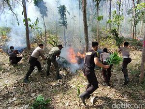 Melihat Simulasi Antisipasi Kebakaran Hutan di Kediri
