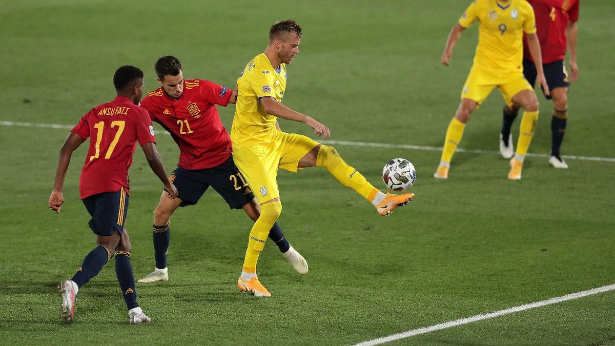 Ukraina vs Spanyol berakhir dengan skor 1-0 untuk tim tuan rumah. (Foto: Getty Images/Gonzalo Arroyo Moreno)