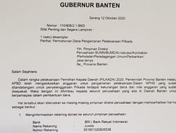 Heboh Surat Gubernur Minta Dana Pengamanan Pilkada, Pemprov Banten: Palsu!
