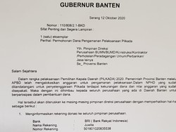 Pemprov Lapor Polisi soal Surat Palsu Gubernur Banten Minta Dana Pilkada