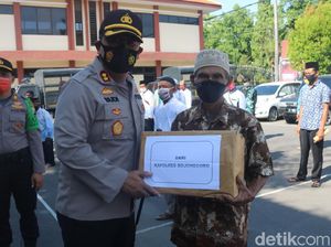 Bagi Sembako, Marbot di Bojonegoro diajak Tetap Jaga Protokol Kesehatan