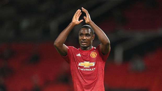MANCHESTER, ENGLAND - AUGUST 05: Odion Ighalo of Manchester United in action during the UEFA Europa League round of 16 second leg match between Manchester United and LASK at Old Trafford on August 05, 2020 in Manchester, England. (Photo by Michael Regan/Getty Images)