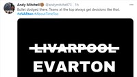 Lupakan Livarpool, kini Evarton yang menjadi trending di media sosial. (Foto: Internet/Twitter)