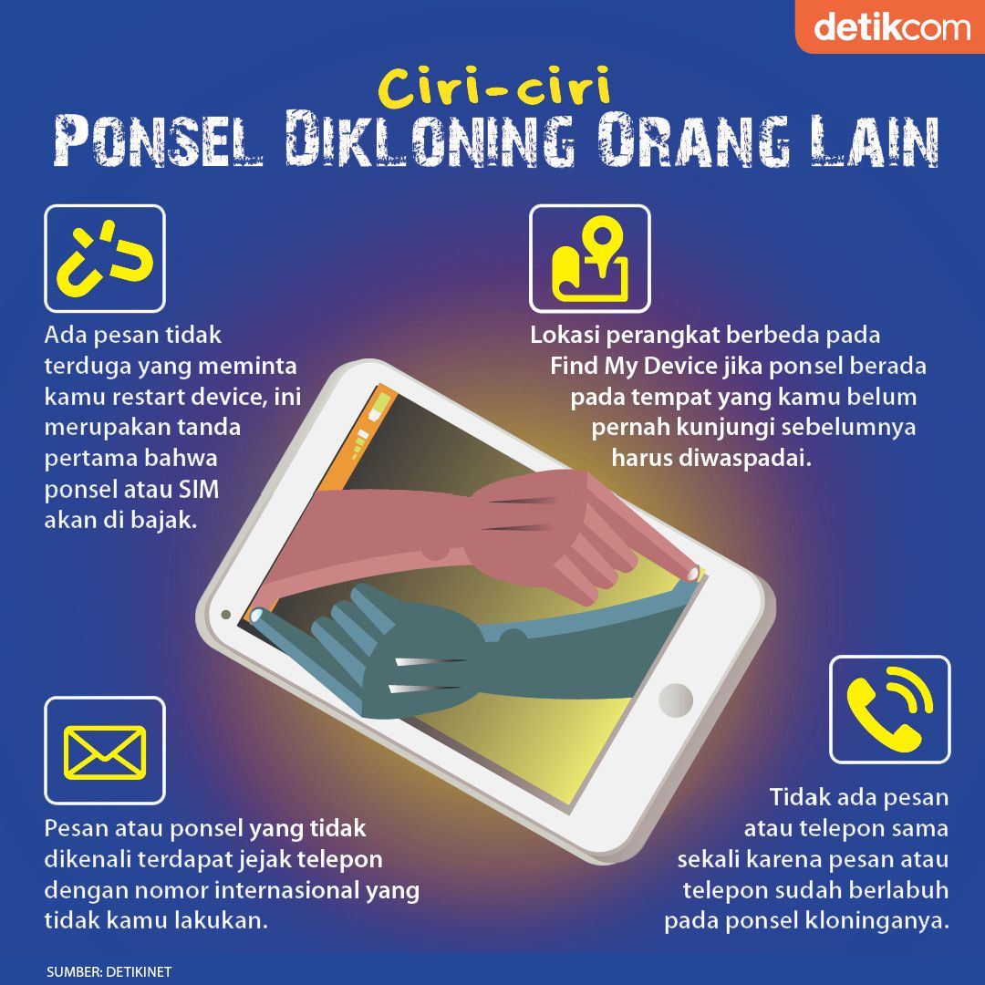 Infografis Ponsel Dikloning Hacker