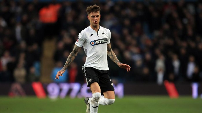 BIRMINGHAM, ENGLAND - JANUARY 05: Joe Rodon of Swansea City during the FA Cup Third Round match between Aston Villa and Swansea City at Villa Park on January 5, 2019 in Birmingham, United Kingdom. (Photo by Marc Atkins/Getty Images)