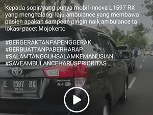 Ambulans yang Dihalangi Mobil hingga Viral Bawa Korban Kesulitan Napas Ambulans yang Dihalangi Mobil hingga Viral Bawa Korban Kesulitan Napas