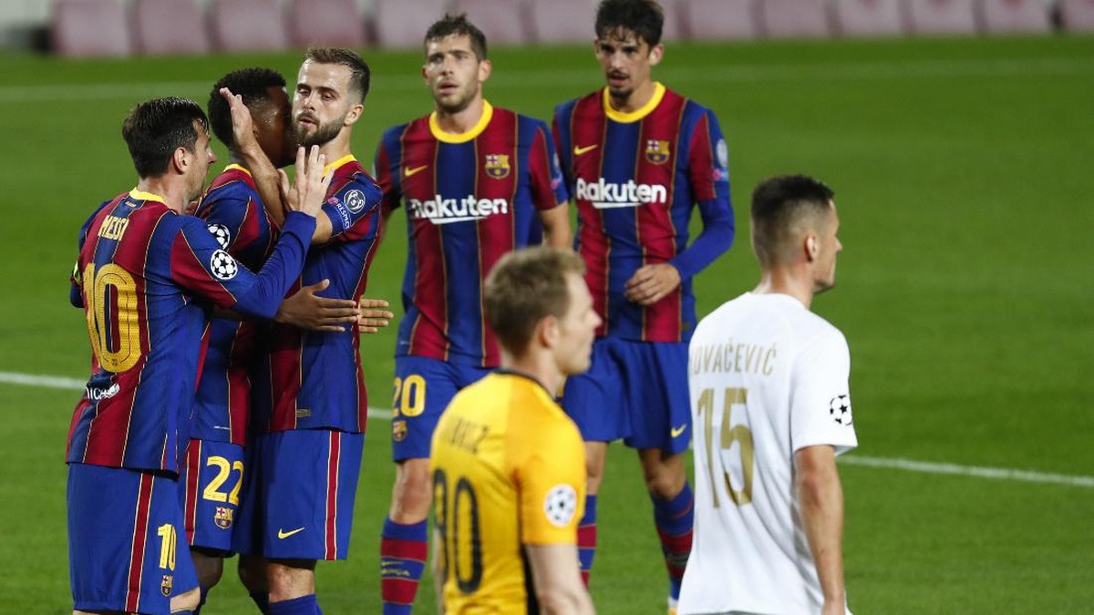 Barcelona menang 5-1 atas Ferencvaros di matchday 1 Liga Champions (Foto: AP/Joan Monfort)