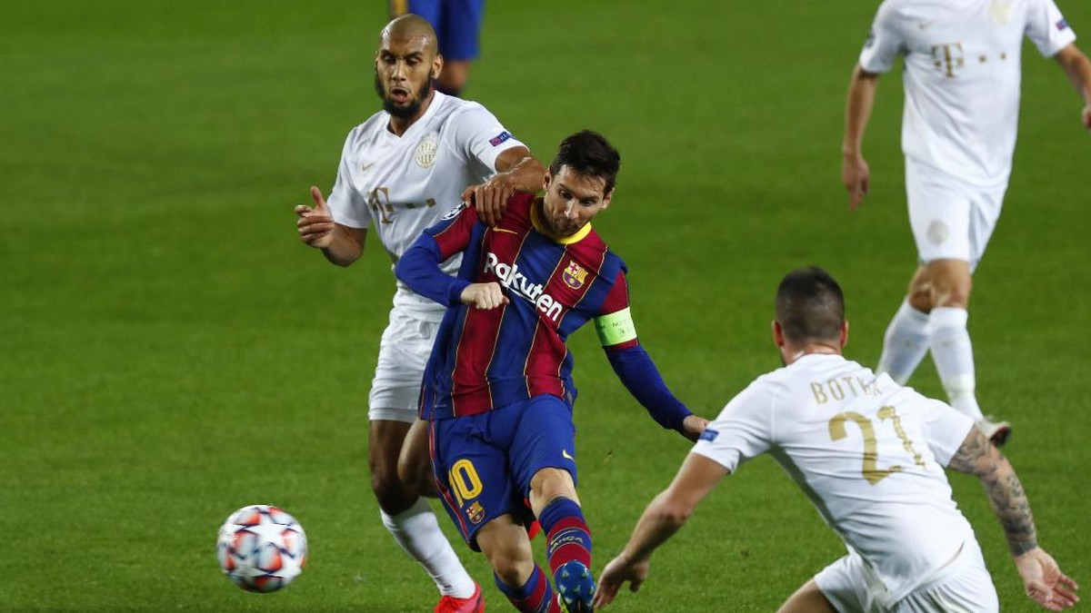 Barcelona unggul 2-0 atas Ferencvaros di babak pertama (Foto: AP/Joan Monfort)