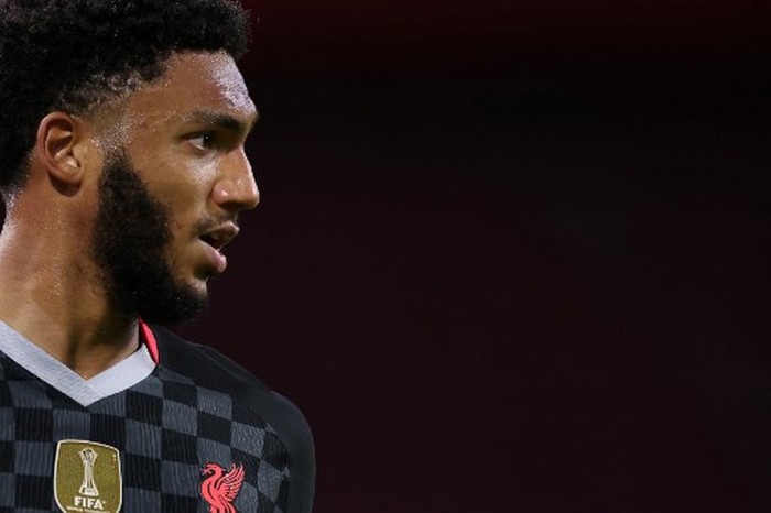 joe gomez Liverpool's English defender Joe Gomez reacts during the UEFA Champions League Group D first-leg football match between Ajax Amsterdam and Liverpool FC at the Johan Cruijff Arena in Amsterdam on October 21, 2020. (Photo by Kenzo Tribouillard / AFP)