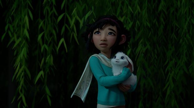 Fei Fei dalam berbagai adegan di film Over The Moon.