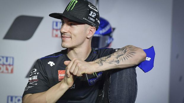 Maverick Vinales di konferensi pers jelang MotoGP Teruel 2020.