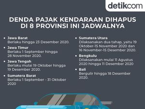 Jadwal Penghapusan Denda Pajak Kendaraan di 8 Provinsi