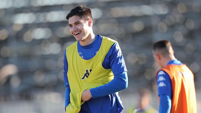 EMPOLI, ITALY - FEBRUARY 13: Kevin Diks of Empoli FC during training session on February 13, 2019 in Empoli, Italy.  (Photo by Gabriele Maltinti/Getty Images)