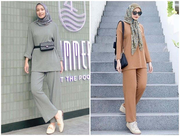 OOTD Mega Iskanti dan Siti Bahjatina/sumber: www.instagram.com/megaiskanti/bahjatina/ Potret Mega Iskanti dan Siti Bahjatina dengan setelan knit yang tengah jadi tren saat ini.