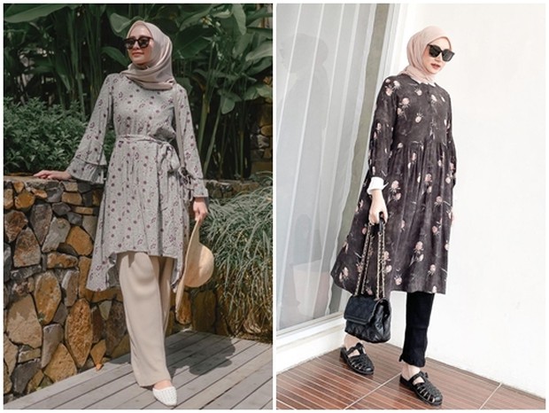 OOTD Mega Iskanti dan Siti Bahjatina/sumber: www.instagram.com/megaiskanti/bahjatina/ Potret Mega Iskanti dan Siti Bahjatina saat memakai tunik yang terlihat kasual dan menawan.