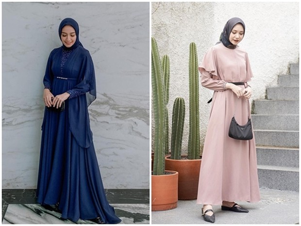 OOTD Mega Iskanti dan Siti Bahjatina/sumber: www.instagram.com/megaiskanti/bahjatina/ Potret Mega Iskanti dan Siti Bahjatina yang terlihat anggun saat memakai gaun untuk kondangan.