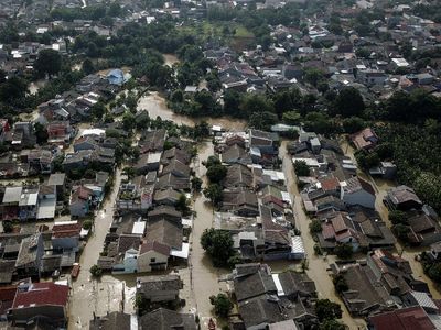 Foto Udara Banjir Jatirasa Bekasi