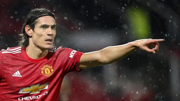 Edinson Cavani Manchester Uniteds Edinson Cavani gestures during the English Premier League soccer match between Manchester United and Chelsea, at the Old Trafford stadium in Manchester, England, Saturday, Oct. 24, 2020. (Michael Regan/Pool via AP)