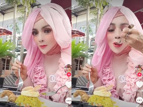 Wanita berhijab yang mempunyai dagu lancip