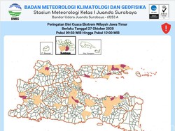BMKG: Hujan Guyur Sebagian Wilayah Surabaya dan Sidoarjo