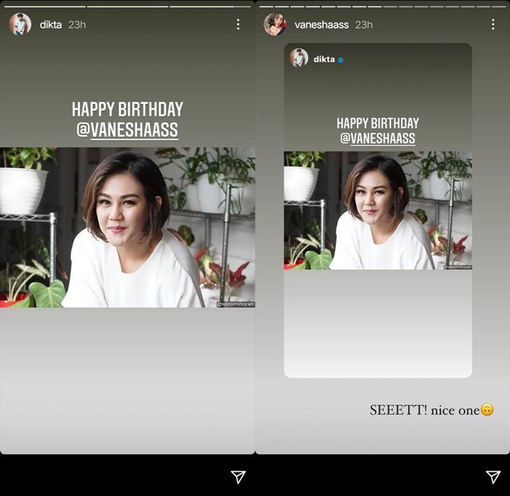 Insta Stories Dikta dan Vanesha Prescilla