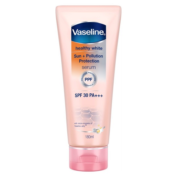 C Vaseline Healthy White SPF30 PA UVA UVB Serum ini mengandung SPF30 PA++ yang melindungi kulit dari bahaya sinar matahari.