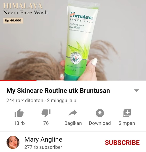 Maryangeline/youtube.com Skin care routine untuk kulit bruntusan