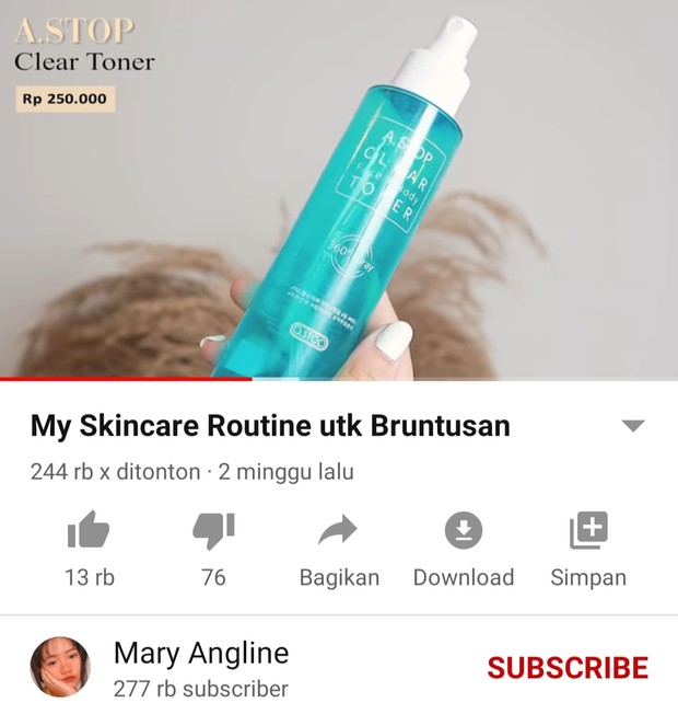 Maryangeline/youtube.com Skin care routine untuk kulit bruntusan