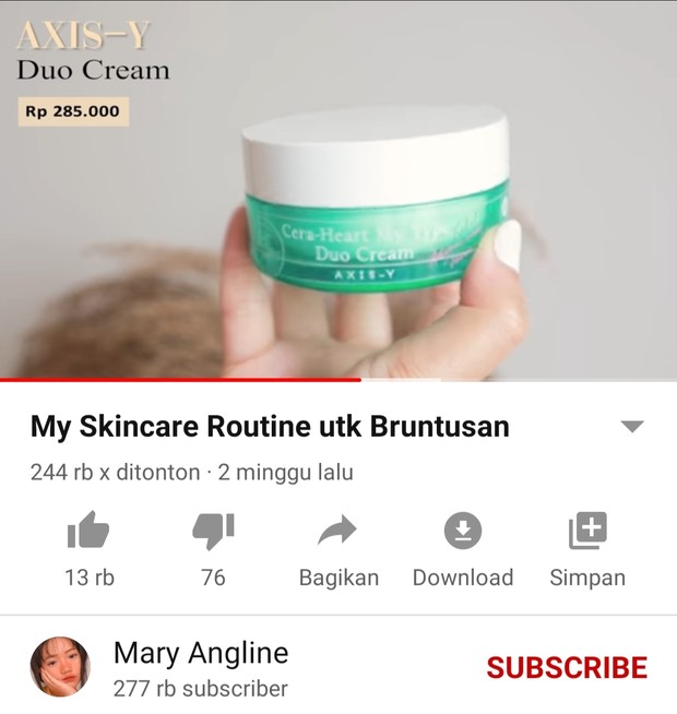 Maryangeline/youtube.com Skin care routine untuk kulit bruntusan