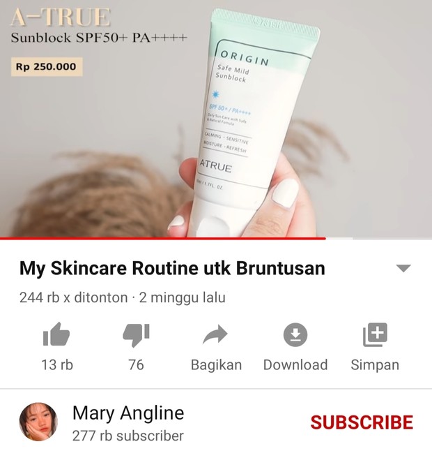 Maryangeline/youtube.com Skin care routine untuk kulit bruntusan