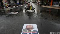 Poster Presiden Prancis Emmanuel Macron Terlindas di Yogyakarta