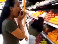 Jijik! Tiga Remaja Ini Makan Buah di Supermarket dan Kembalikan Bekas Gigitannya