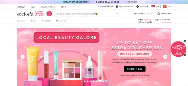 Rekomendasi e-commerce produk kecantikan terbaik sociolla/sociolla.com