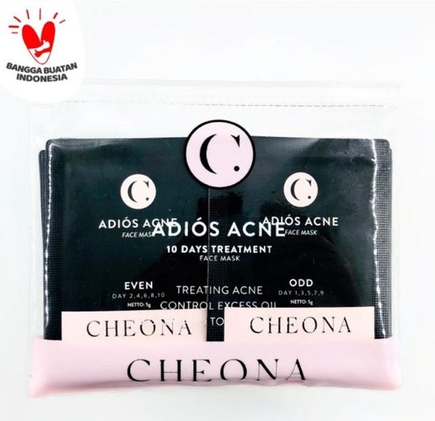 Cheona Adios Acne/Sumber: Tokopedia Cheona Skin Masker jerawat cheona adios acne