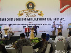 Debat Perdana Pilbup Bandung Tanpa Yel-yel Pendukung Calon