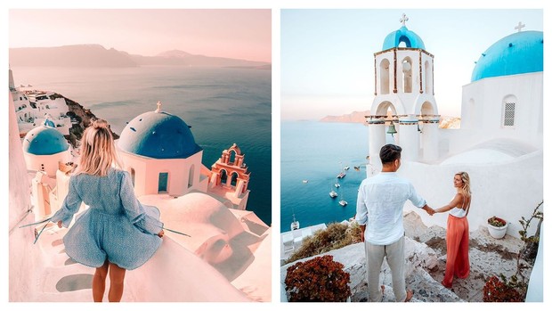 Santorini/ Foto: Instagram.com/barbieandpanda Yunani adalah salah satu destinasi honeymoon terfavorit di dunia tahun 2020