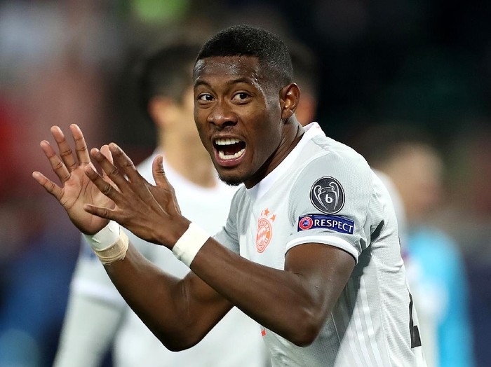MOSCOW, RUSSIA - OCTOBER 27: David Alaba of Bayern Munich reacts during the UEFA Champions League Group A stage match between Lokomotiv Moskva and FC Bayern Muenchen at RZD Arena on October 27, 2020 in Moscow, Russia. A limited number of spectators will be in attendance as Covid-19 pandemic restrictions ease. (Photo by Oleg Nikishin/Getty Images)