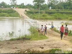Jalan Darurat di Lamongan Terendam Air Dampak Tingginya Curah Hujan