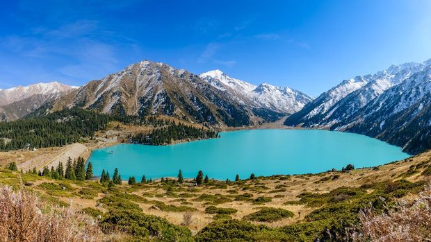 Big Almaty lake is a highland reservoir and natural landmark in Almaty, Kazakhstan.